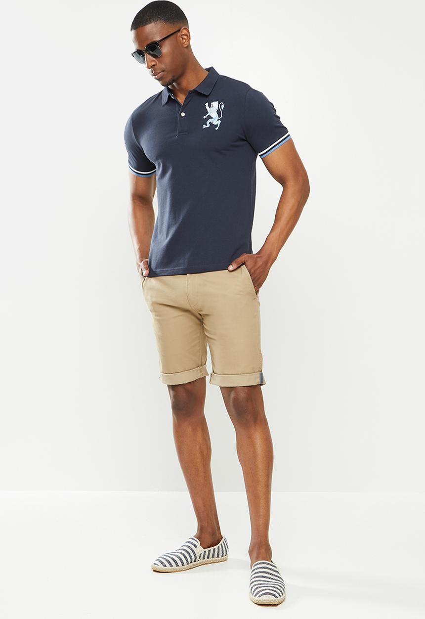 Giordano - 3d lion embroidered golfer - navy