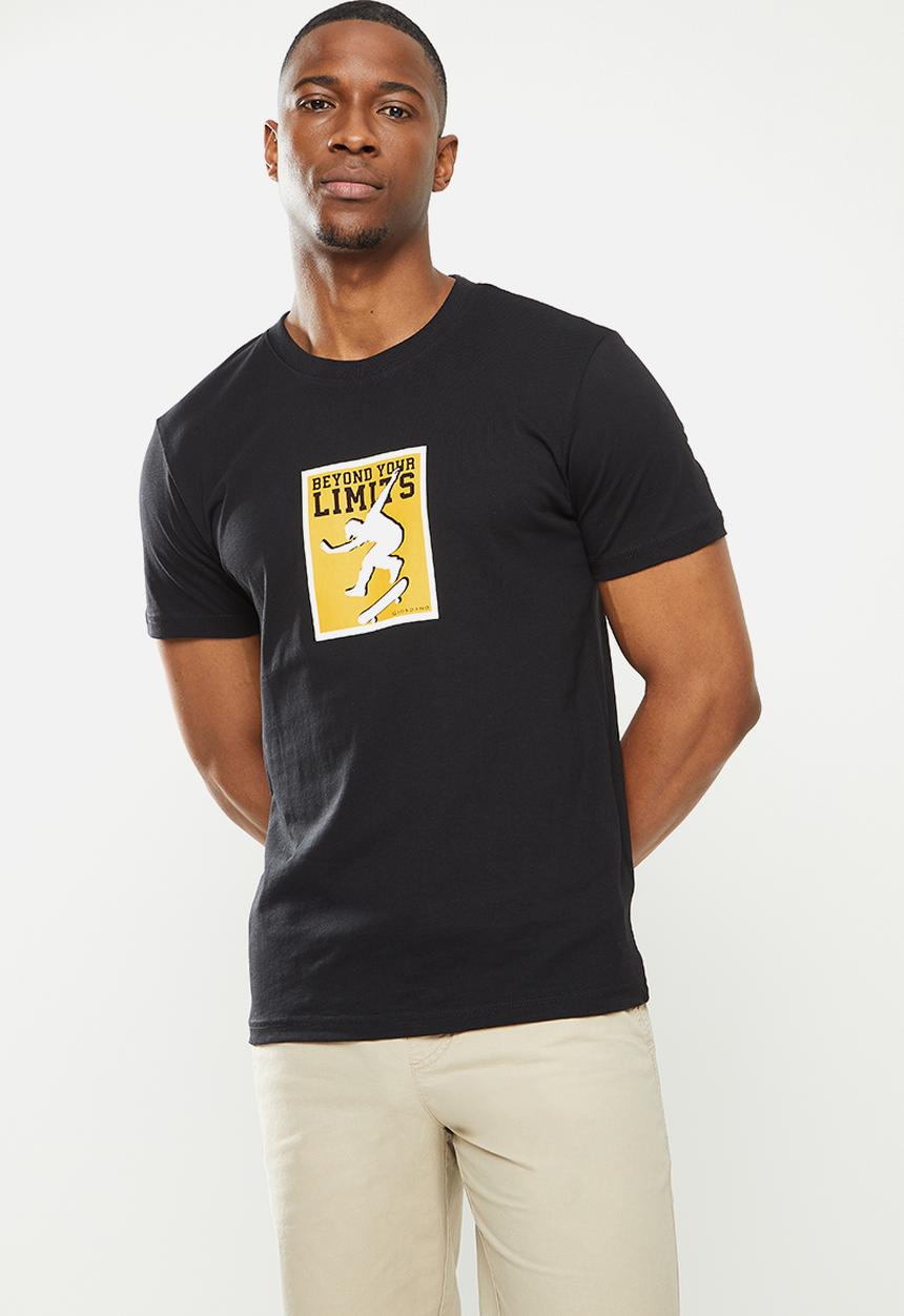 Giordano - Crew neck printed tee - black