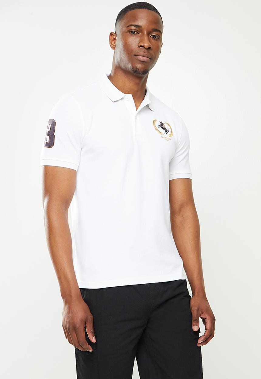 Giordano - Napoloen embroidered golfer - white