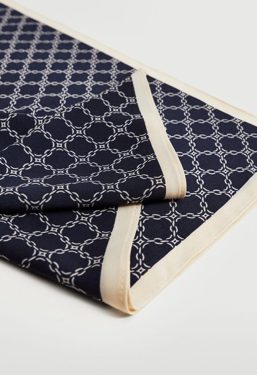 MANGO - Chain printed scarf - navy