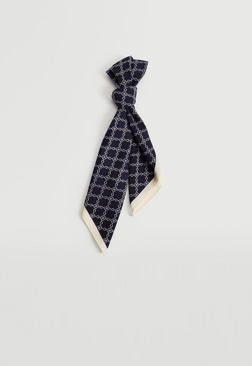 MANGO - Chain printed scarf - navy