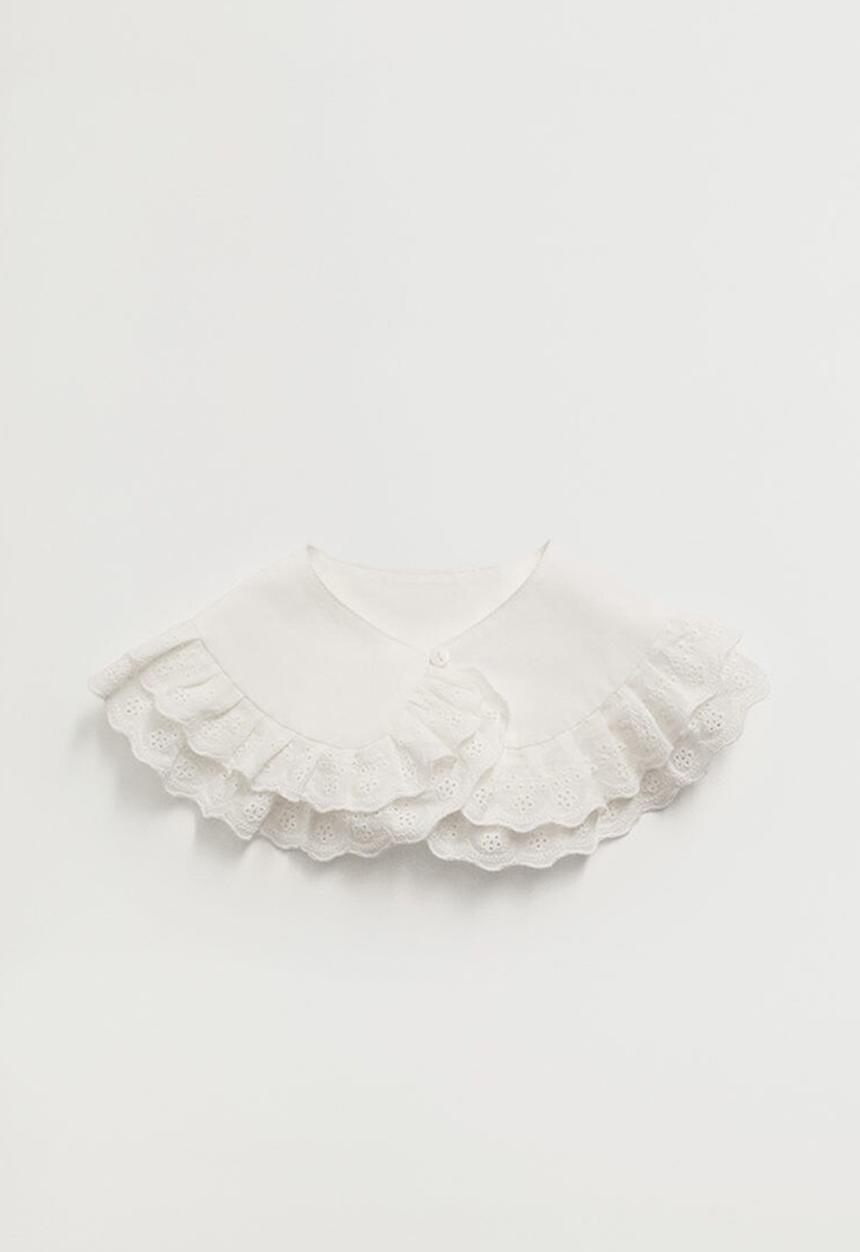 MANGO - Cotton babydoll collar - white
