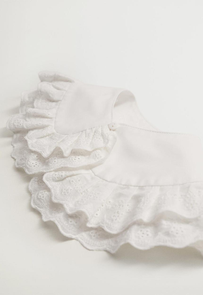 MANGO - Cotton babydoll collar - white