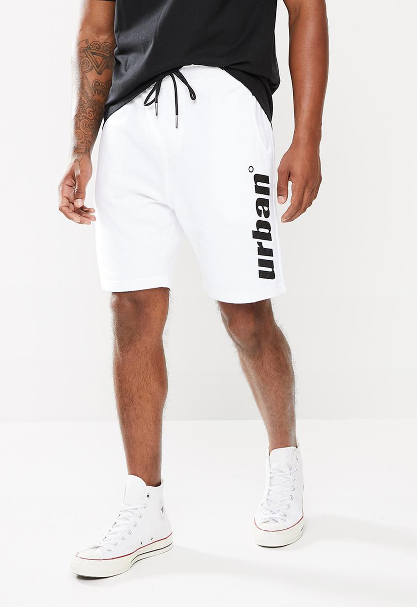 urban° - Urban elasticated waistband shorts - white