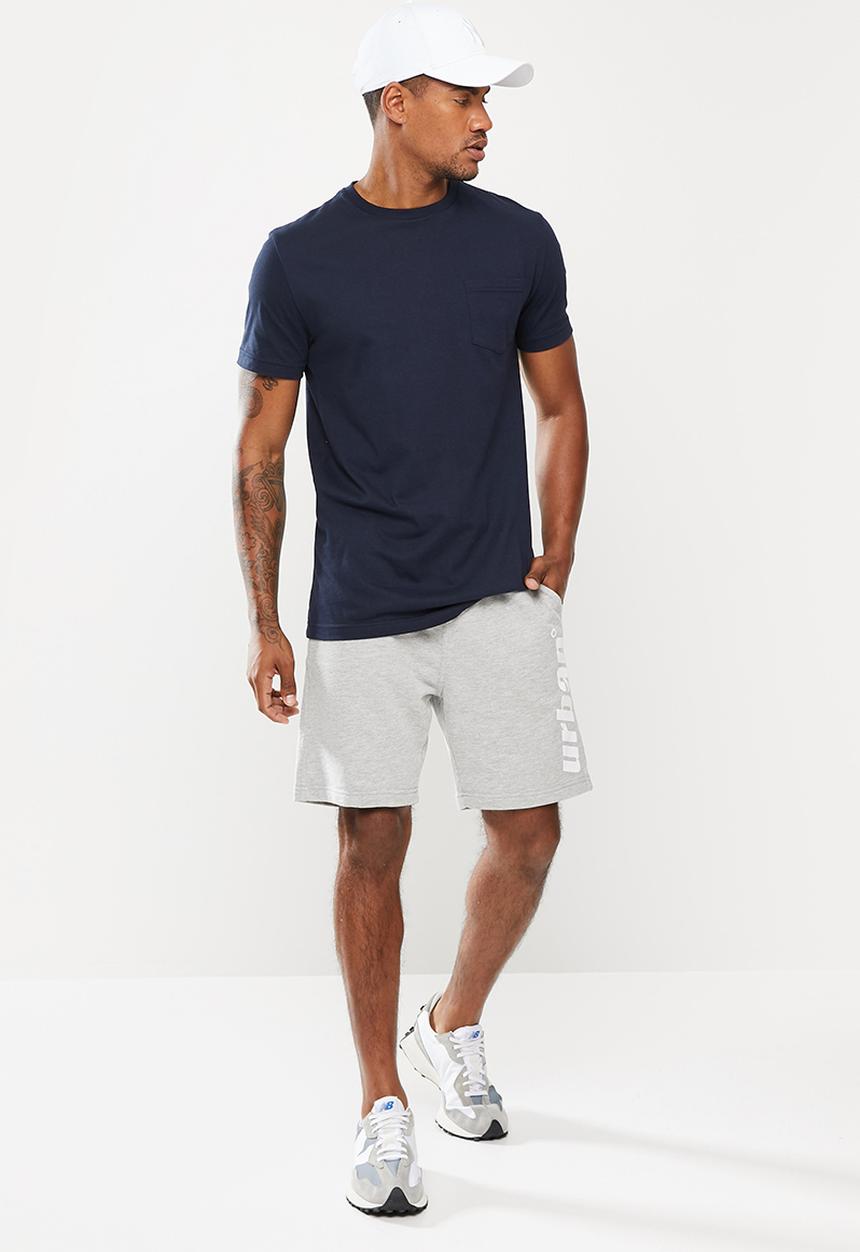 urban° - Urban elasticated waistband shorts - grey melange