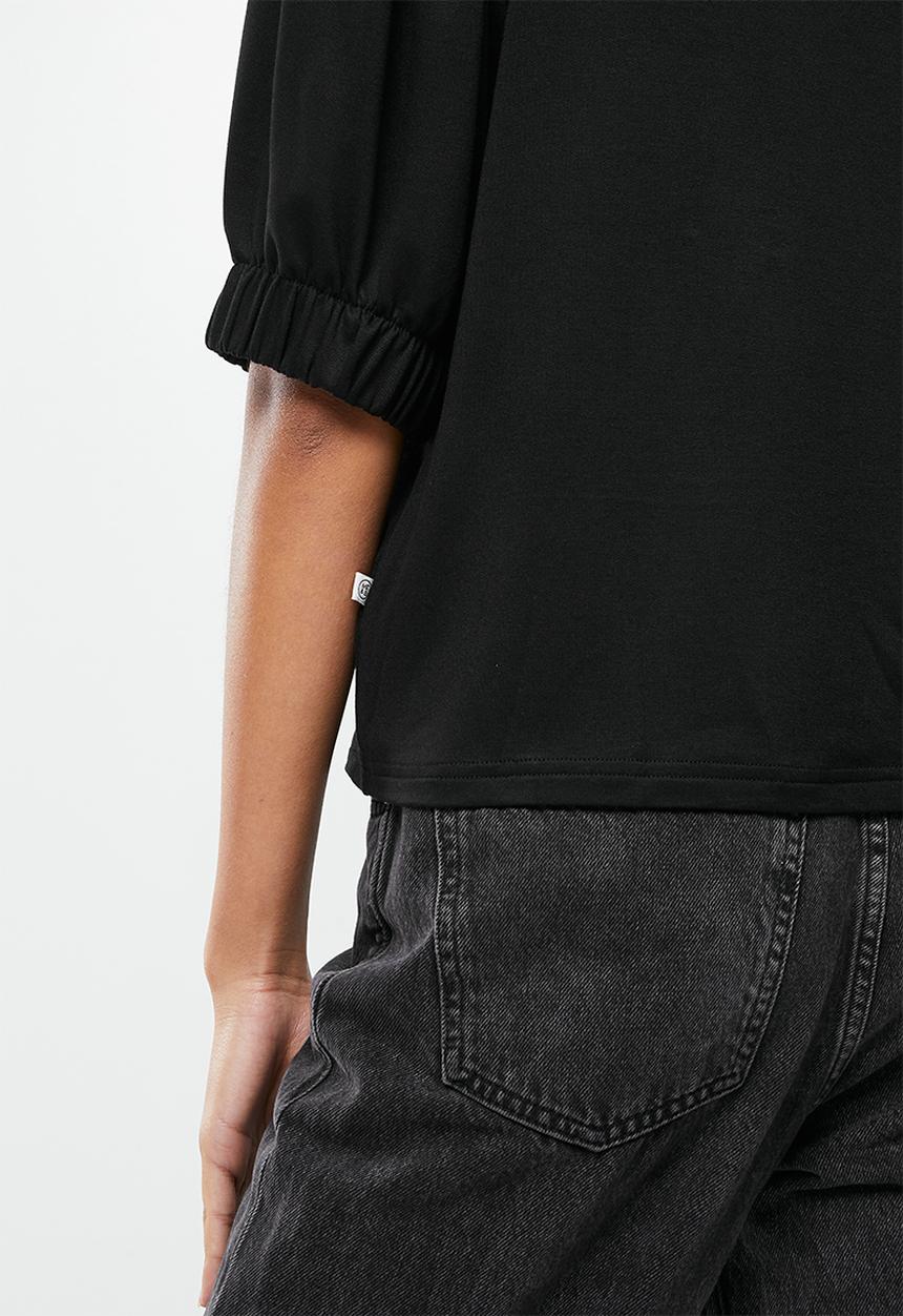 Me&B - Basic puff sleeve tee - black