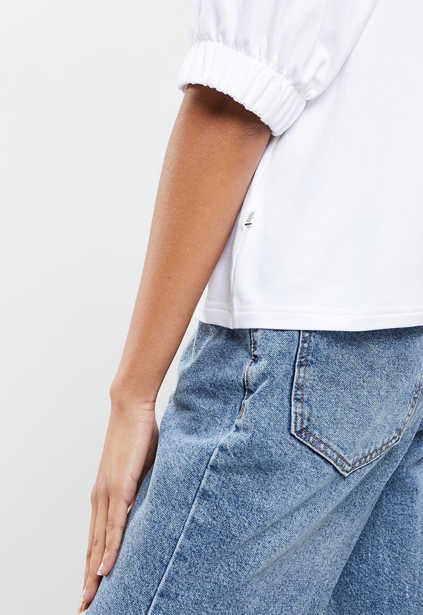 Me&B - Basic puff sleeve tee - white