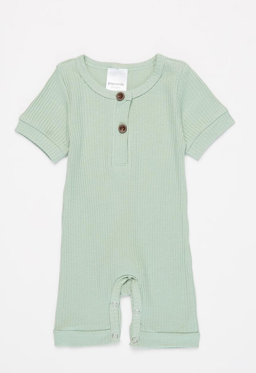 Pop Candy - Baby romper with buttons - sage