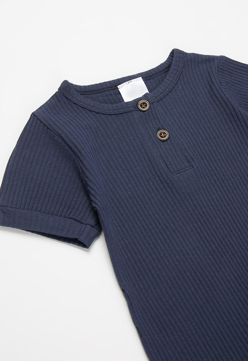 Pop Candy - Baby romper with buttons - navy