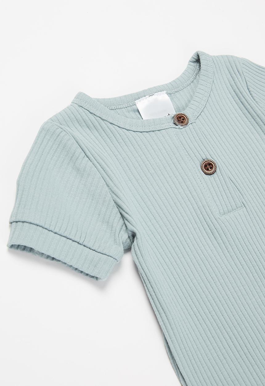Pop Candy - Baby romper with buttons - blue