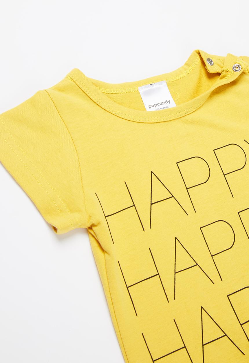 Pop Candy - Baby boys happy romper - yellow