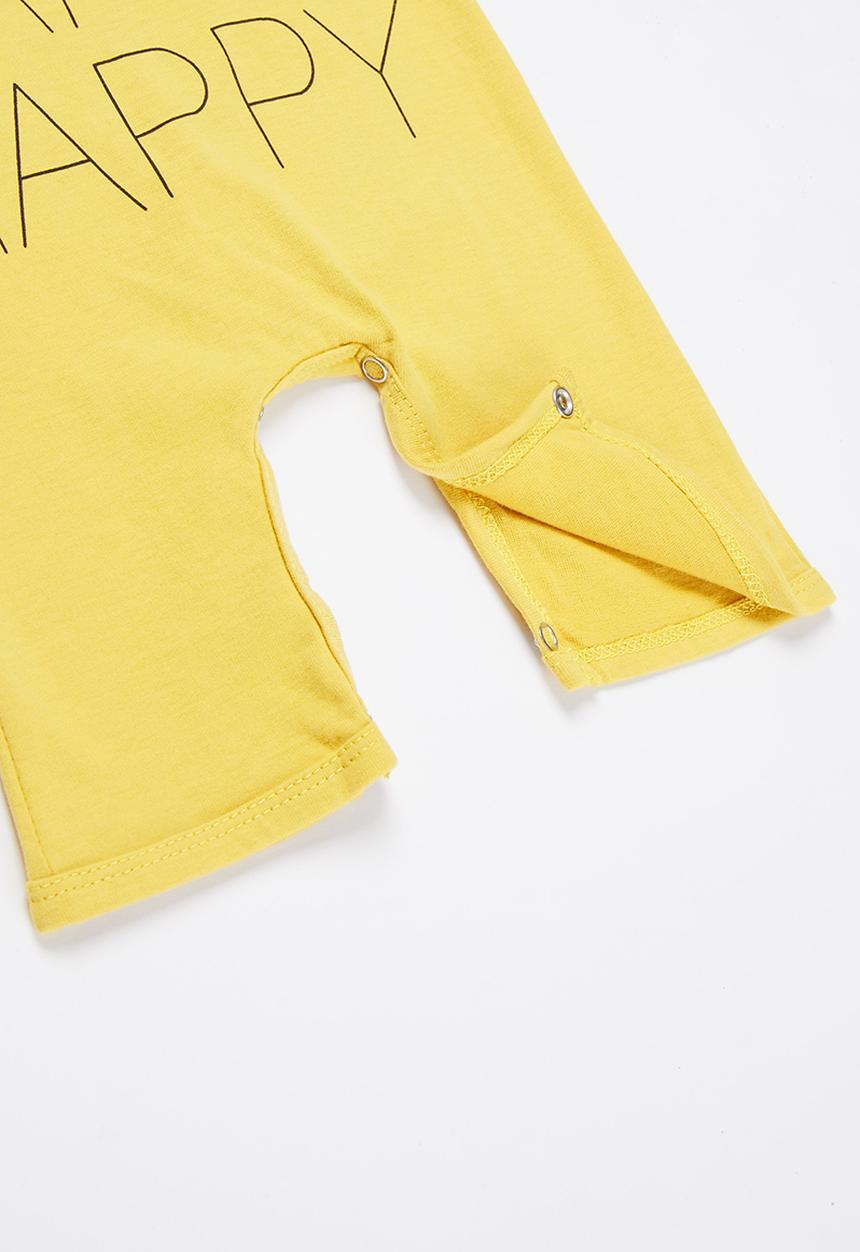 Pop Candy - Baby boys happy romper - yellow