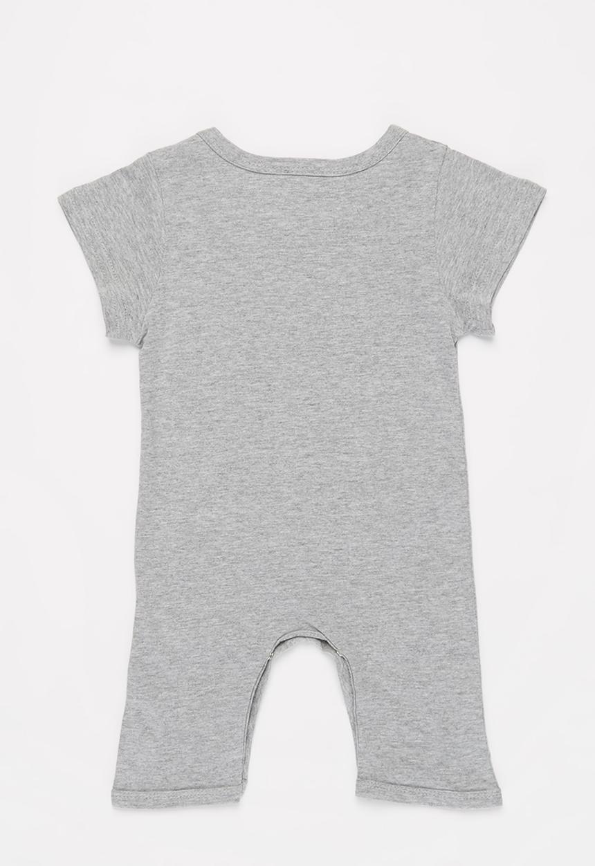 Pop Candy - Baby boys bear romper - grey