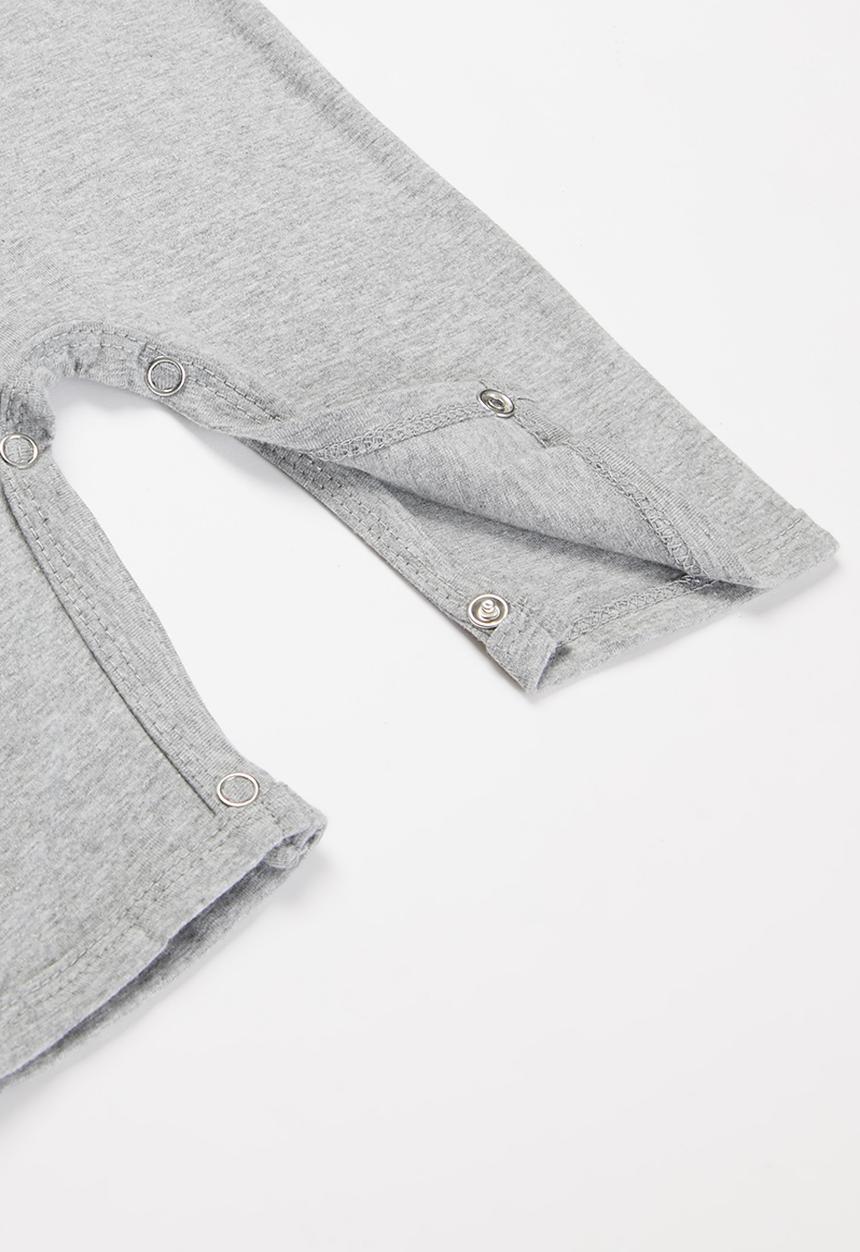 Pop Candy - Baby boys bear romper - grey