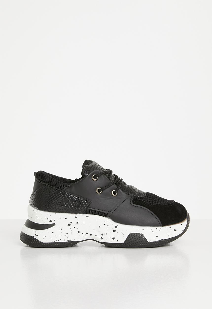 Rebel Republic - Girls lace up sneaker - black