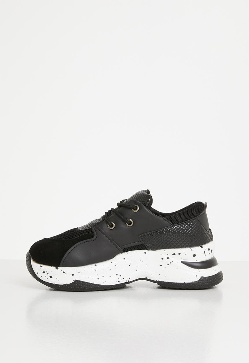 Rebel Republic - Girls lace up sneaker - black