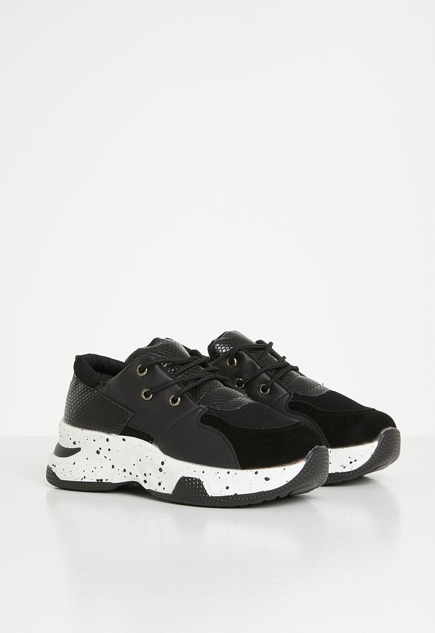 Rebel Republic - Girls lace up sneaker - black