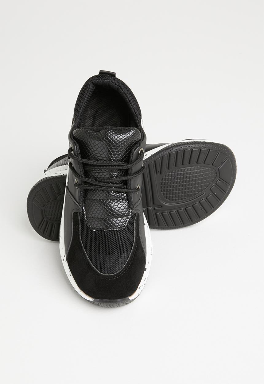 Rebel Republic - Girls lace up sneaker - black
