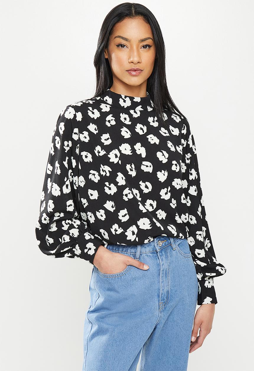 Glamorous - Petite high neck blouse - black 