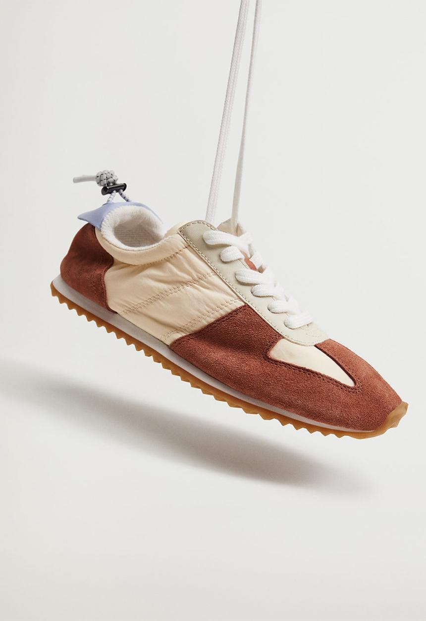 MANGO - Delti leather sneaker - medium orange