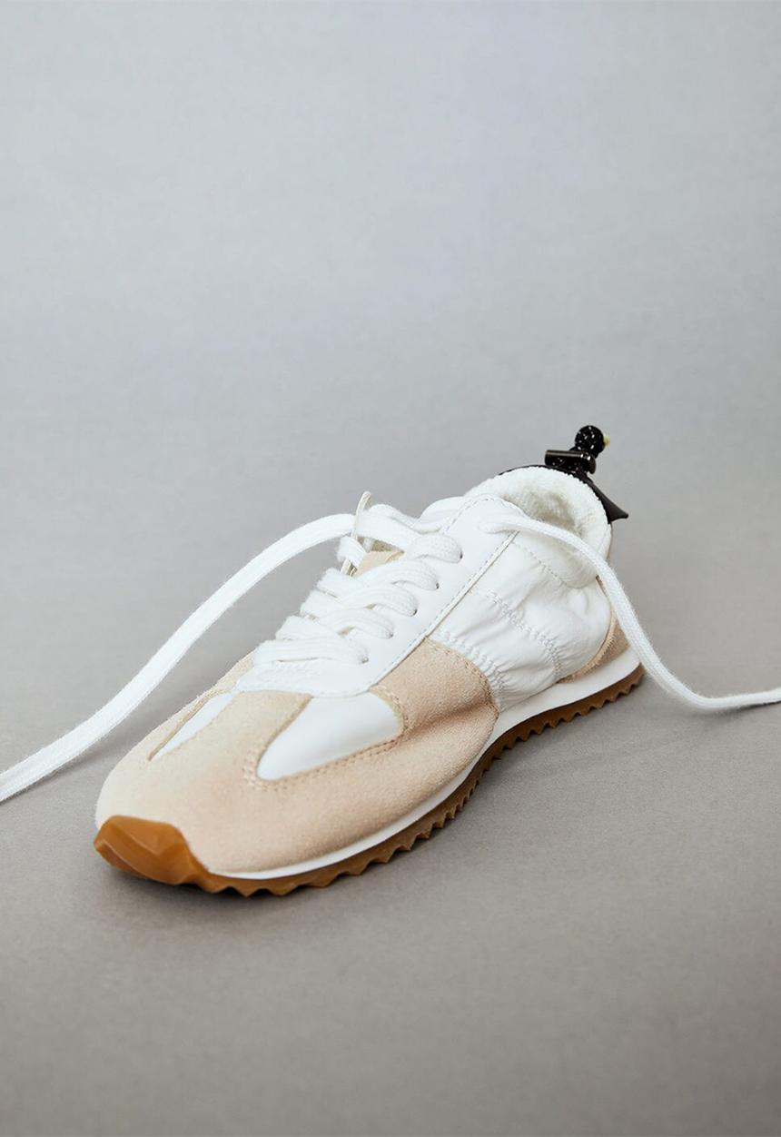 MANGO - Delti leather sneaker - brown
