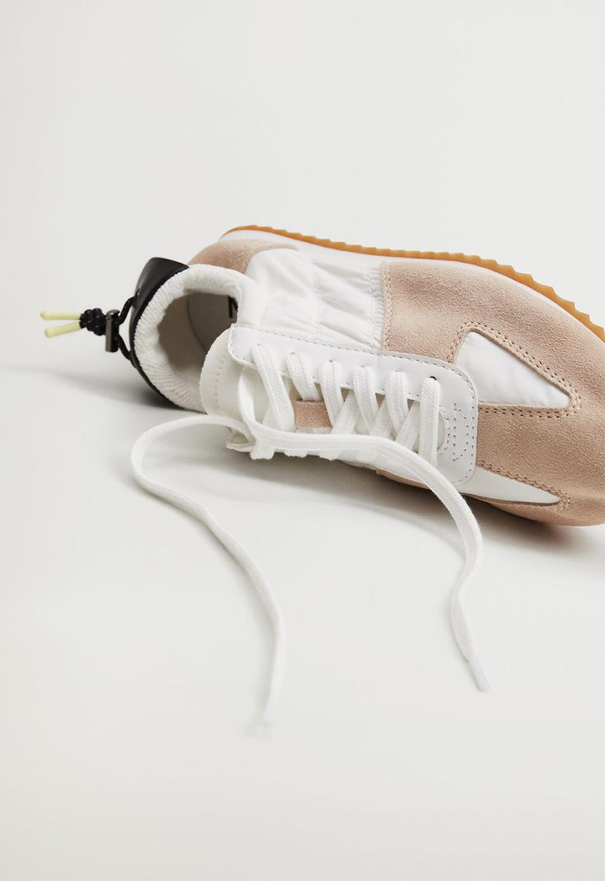 MANGO - Delti leather sneaker - brown