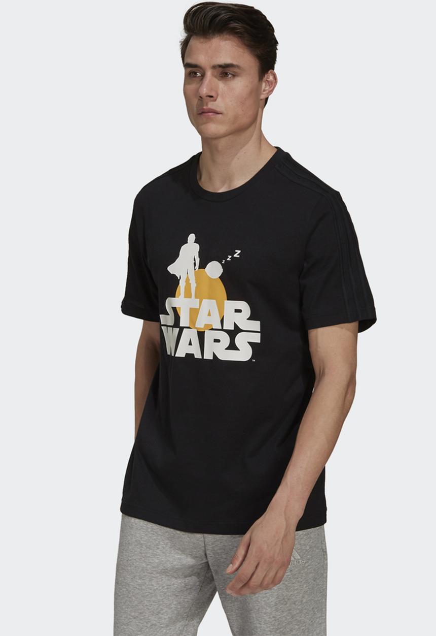 adidas Originals - ADIDAS X STAR WARS: THE MANDALORIAN GRAPHIC TEE- black/white