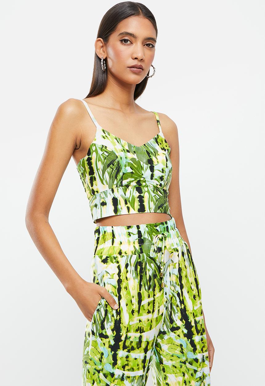 SISSY BOY - Stay palm crop top - green multi