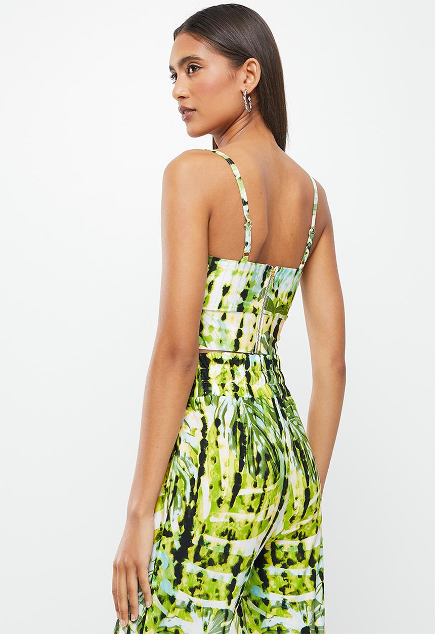SISSY BOY - Stay palm crop top - green multi