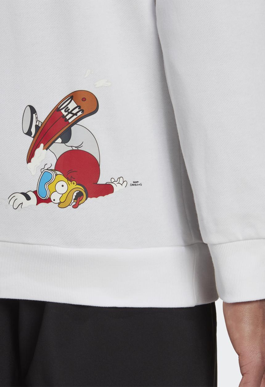 adidas Originals - ADIDAS X THE SIMPSONS SNOWBOARD GRAPHIC SWEATSHIRT - white/black