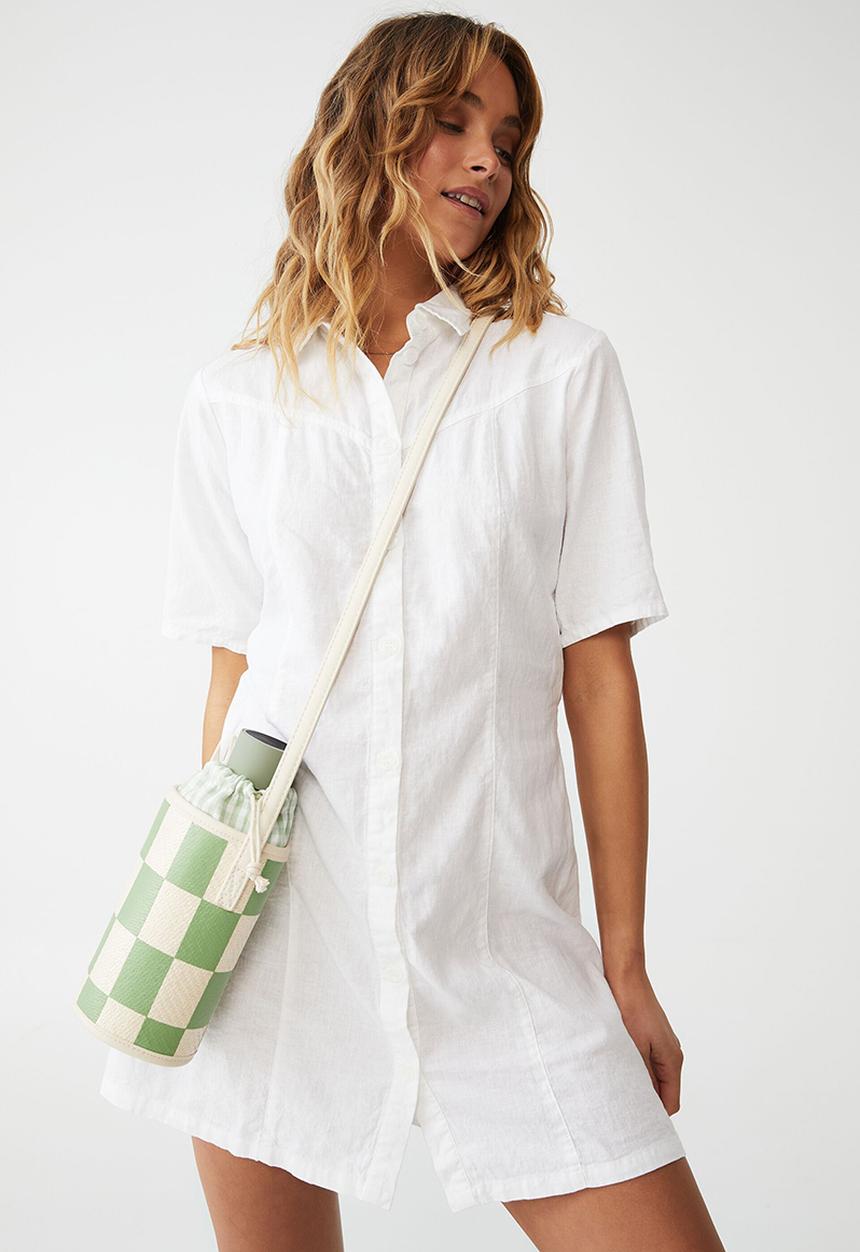 Rubi - Bottle bag - green checkerboard