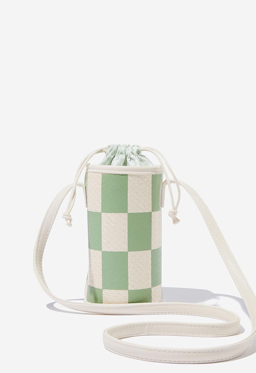 Rubi - Bottle bag - green checkerboard