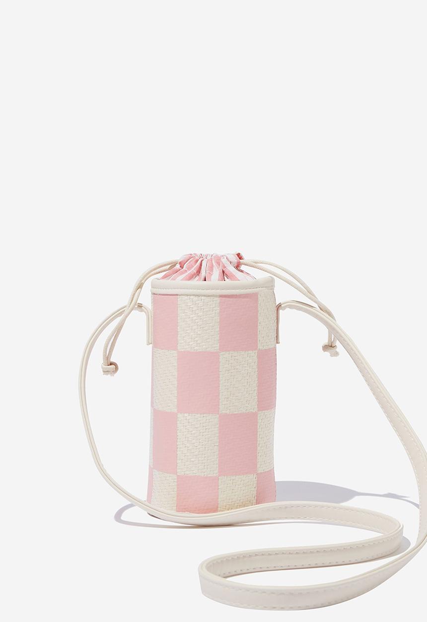 Rubi - Bottle bag - pink checkerboard