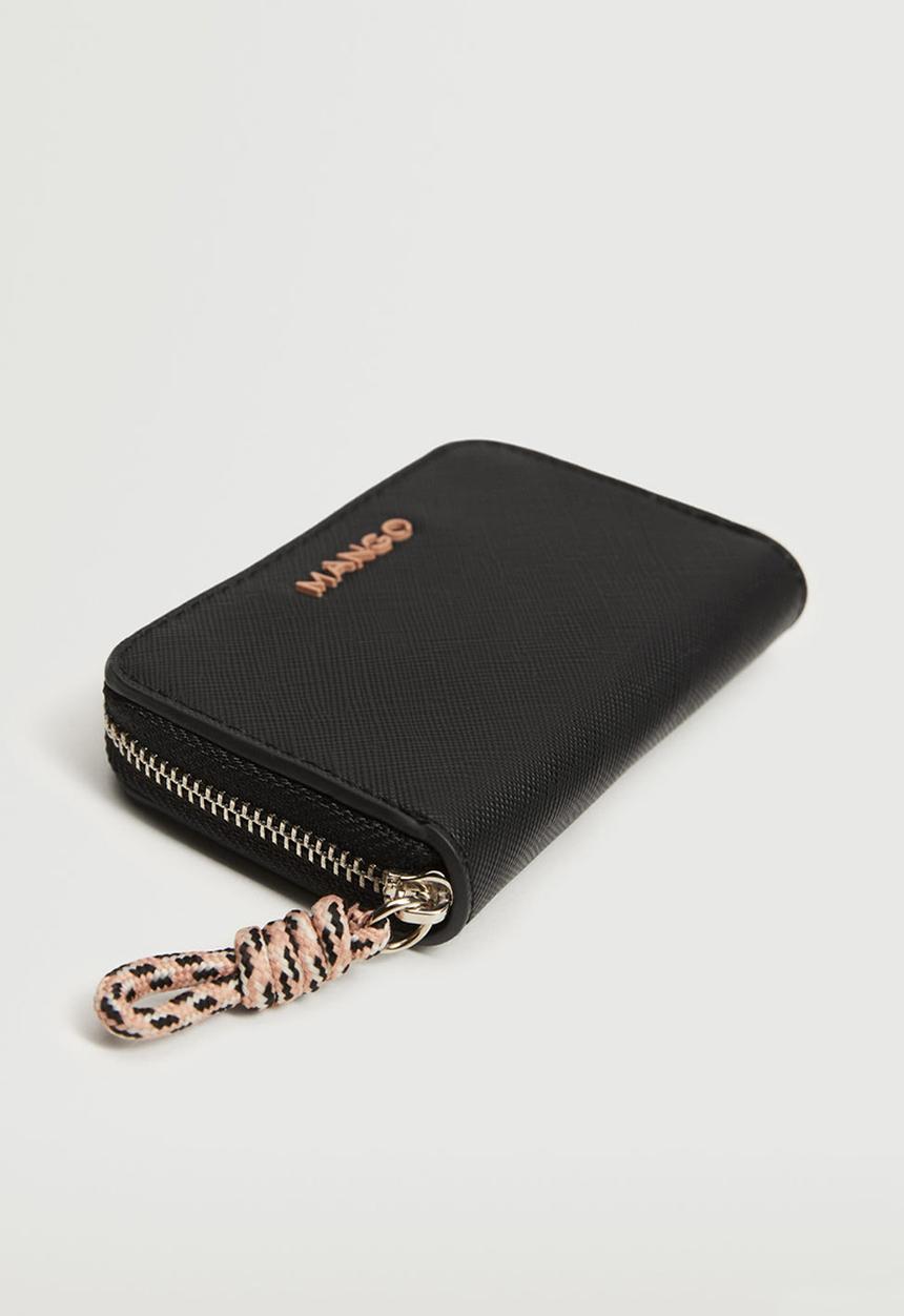 MANGO - Knot saffiano-effect purse - black