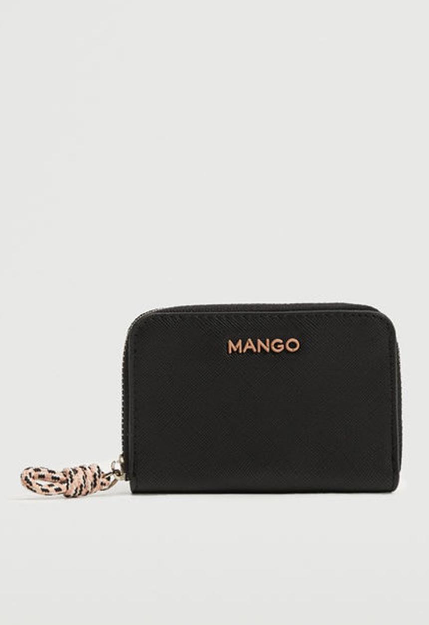 MANGO - Knot saffiano-effect purse - black