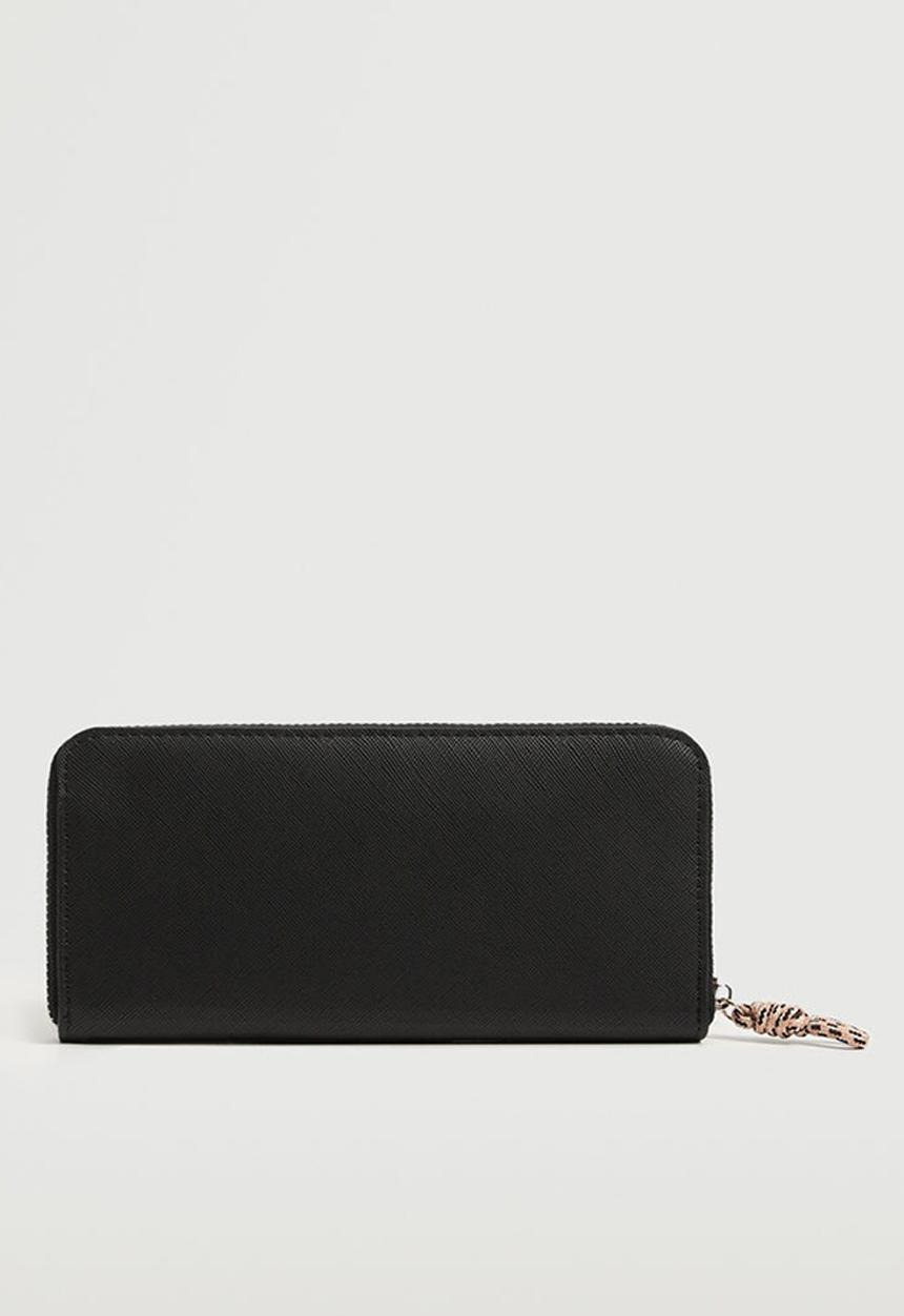 MANGO - Knot saffiano-effect wallet - black