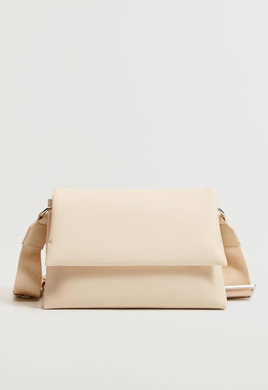 MANGO - Flap cross-body bag - off white