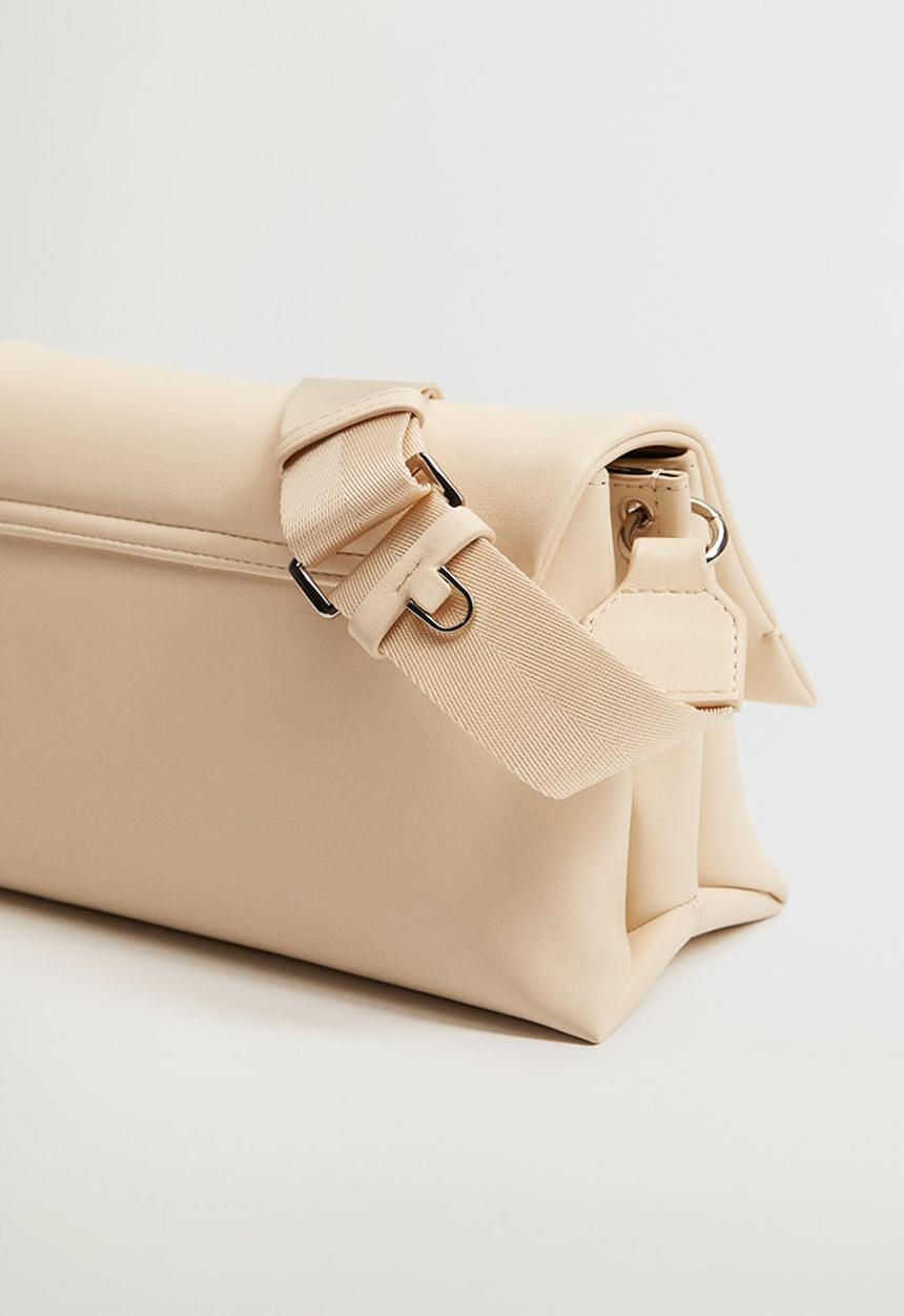 MANGO - Flap cross-body bag - off white