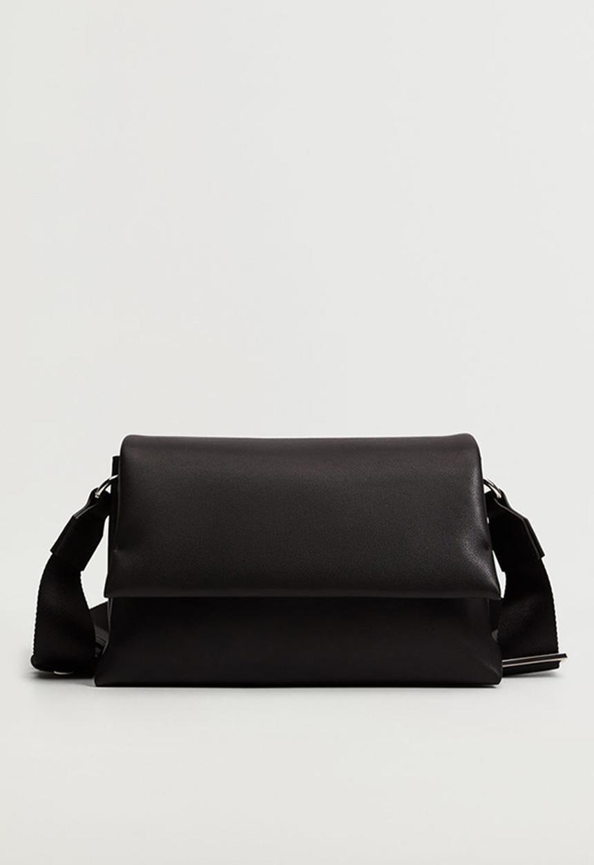 MANGO - Flap cross-body bag - black