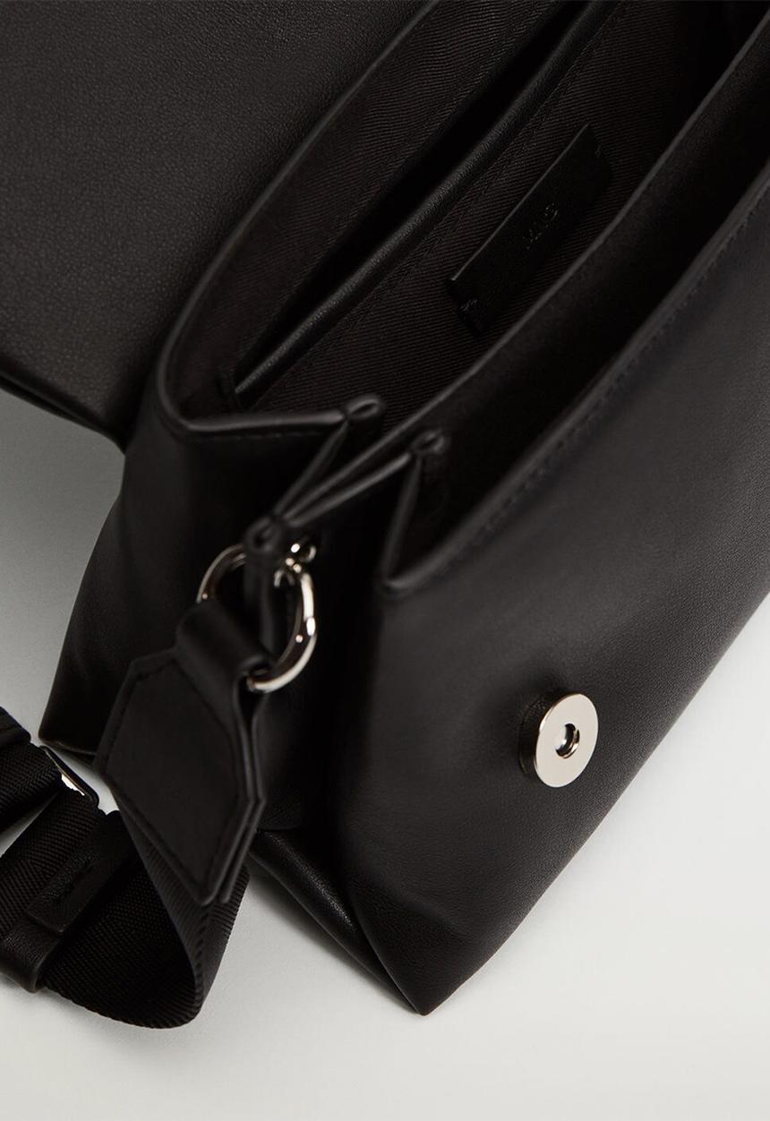 MANGO - Flap cross-body bag - black