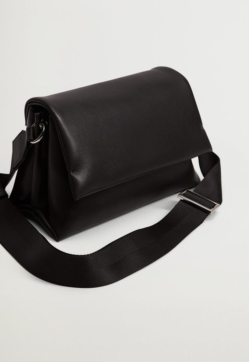 MANGO - Flap cross-body bag - black