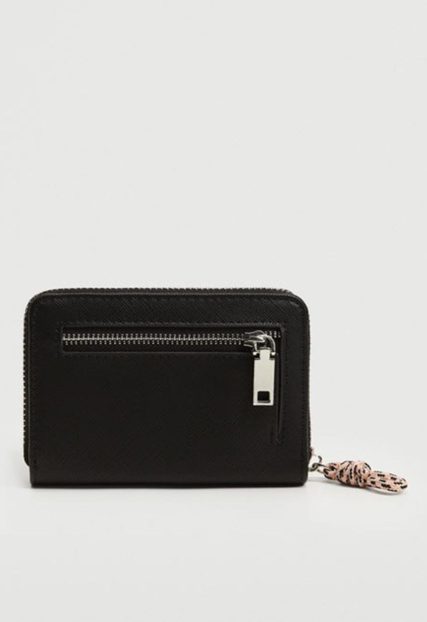 MANGO - Knot saffiano-effect wallet - black