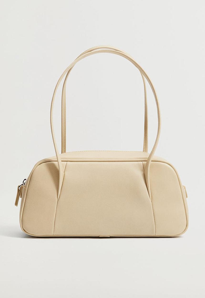 MANGO - Double handle baguette bag - beige