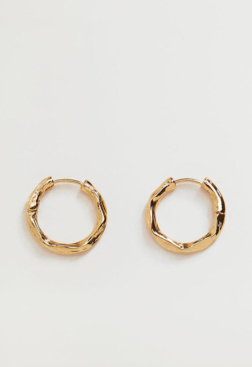 MANGO - Embossed hoop earrings - gold