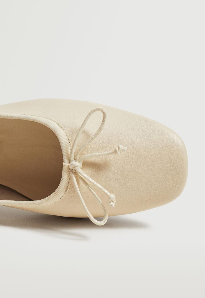MANGO - Rina leather ballet - neutral