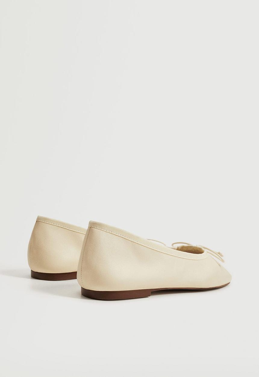 MANGO - Rina leather ballet - neutral