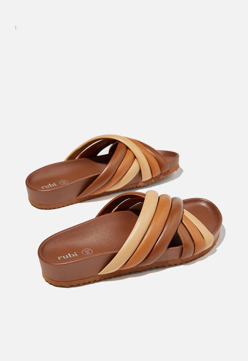 Cotton On - Cushy crossover slide - mixed chocolate