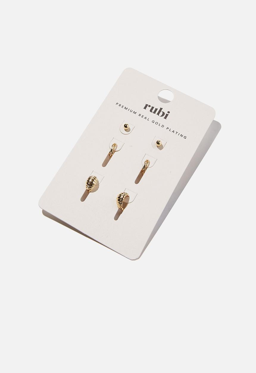 Rubi - The perfect earrings stack - gold plated links