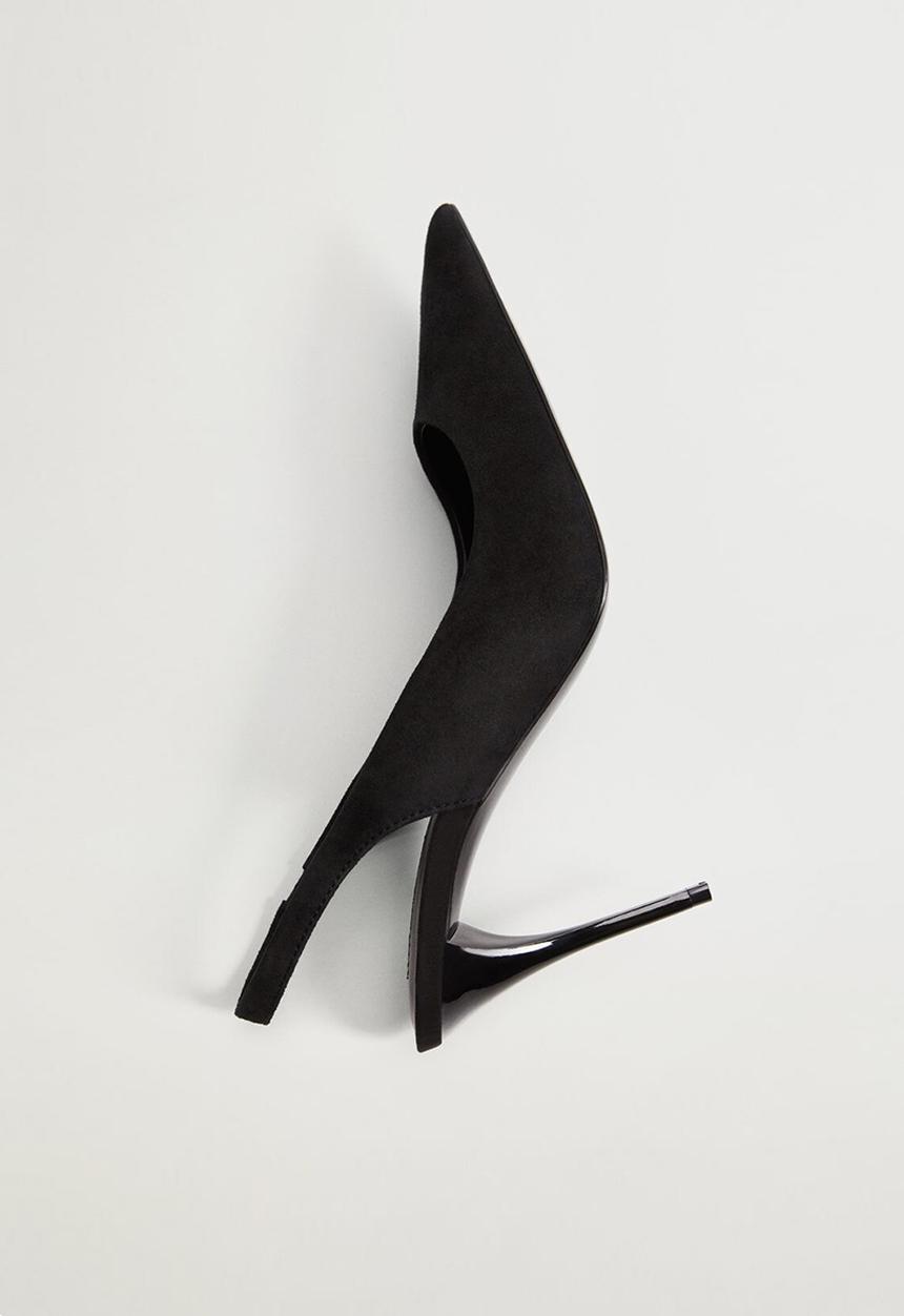 MANGO - Turi leather heel - black