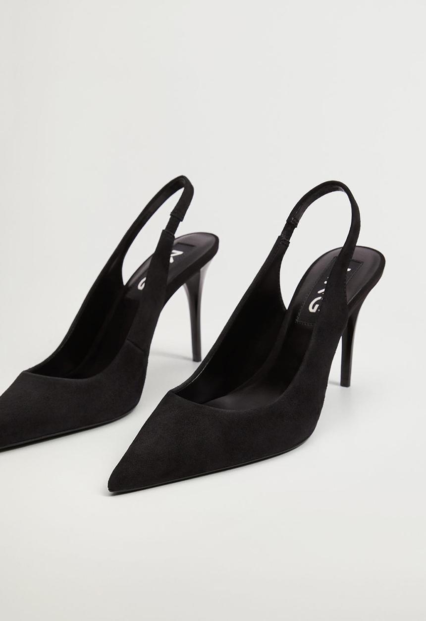 MANGO - Turi leather heel - black
